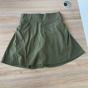 Khaki and green skirt with underlined shorts